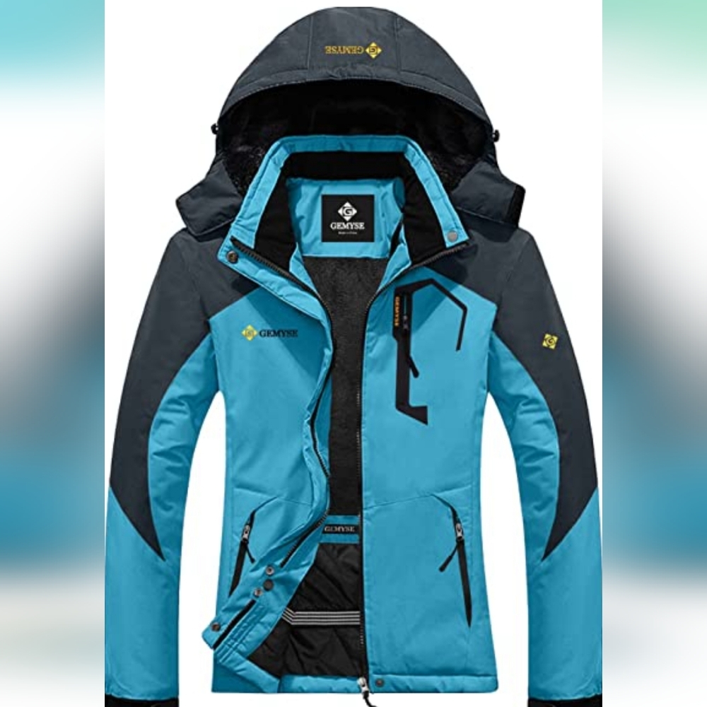 NWT Women's Ski Jacket Acid Blue Size Small Waterproof Snow jacket GEMYSE